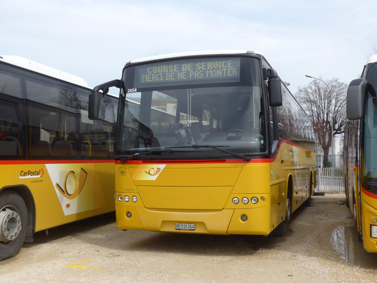 (189'949) - CarPostal Ouest - VD 510'244 - Volvo (ex P 25'165) am 2. April 2018 in Yverdon, Garage