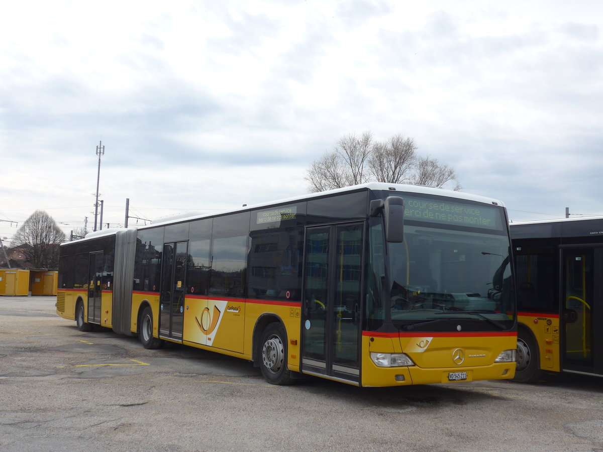 (189'967) - CarPostal Ouest - VD 545'211 - Mercedes am 2. April 2018 in Yverdon, Garage