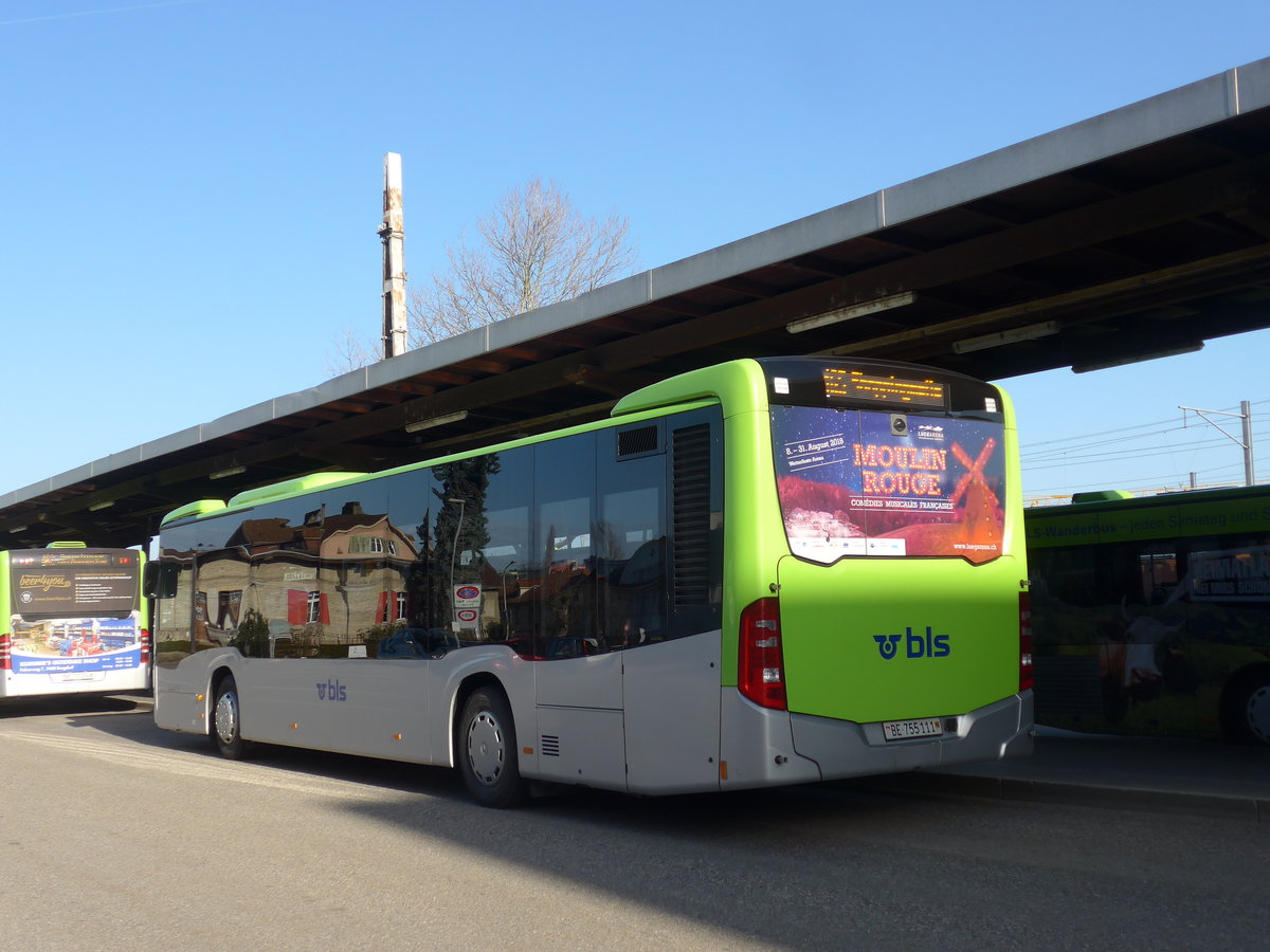 (190'009) - Busland, Burgdorf - Nr. 111/BE 755'111 - Mercedes am 7. April 2018 beim Bahnhof Burgdorf