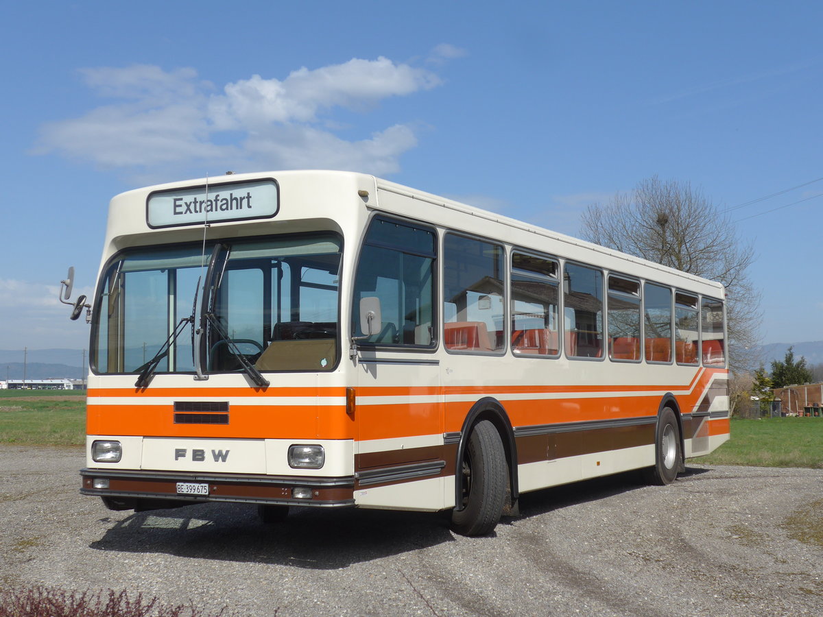 (190'051) - Wegmller, Mnsingen - BE 399'675 - FBW/R&J (ex Bamert, Wollerau) am 7. April 2018 in Lyssach, Museum Lorenz