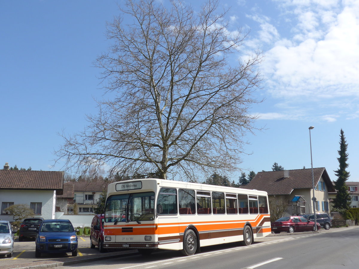 (190'063) - Wegmller, Mnsingen - BE 399'675 - FBW/R&J (ex Bamert, Wollerau) am 7. April 2018 in Kernenried, Gasthof Lwen