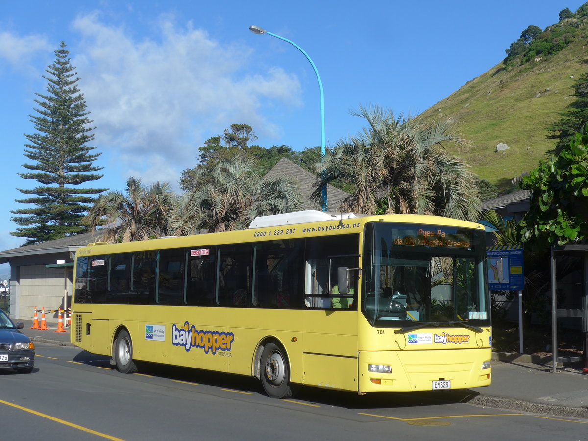 (190'792) - Go Bus, Hamilton - Nr. 781/EYB29 - MAN/Designline am 22. April 2018 in Mauao