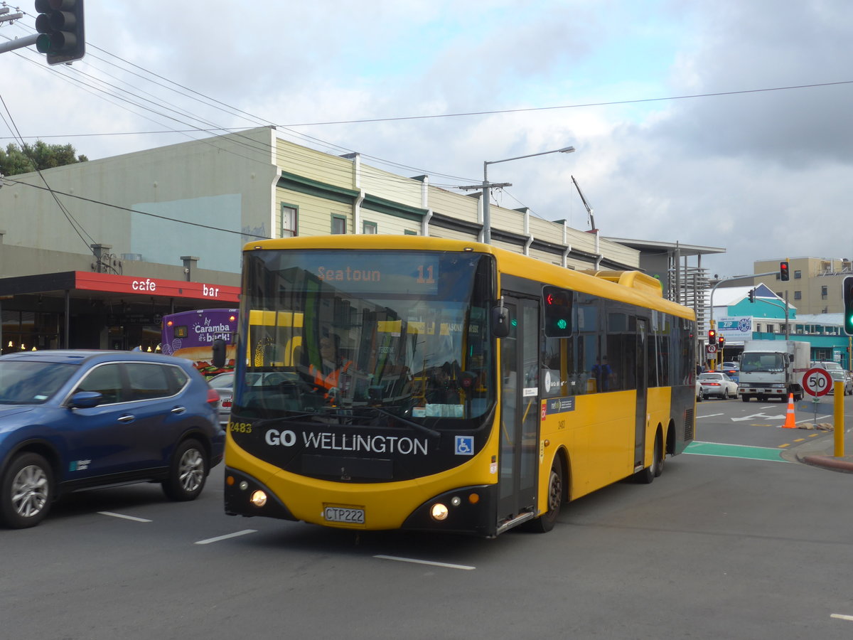 (191'578) - GO Wellington - Nr. 2483/CTP222 - MAN/Designline am 27. April 2018 in Wellington, Spital