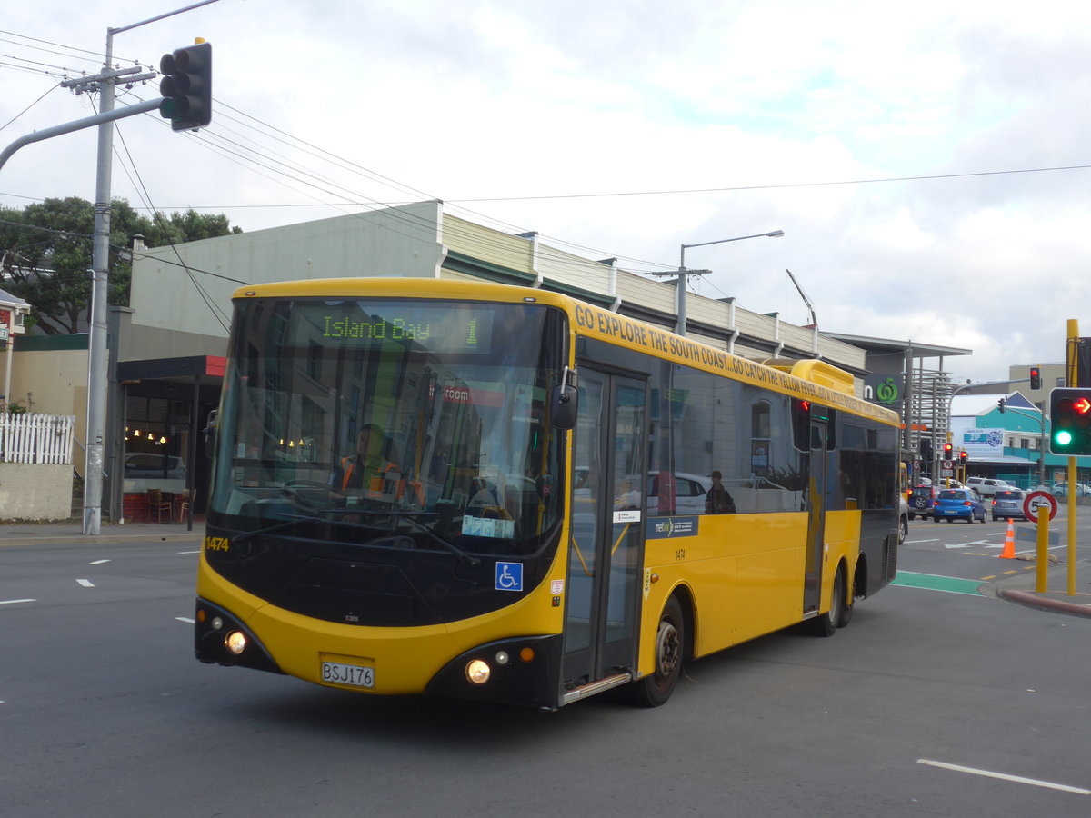 (191'593) - GO Wellington - Nr. 1474/BSJ176 - MAN/Designline am 27. April 2018 in Wellington, Spital