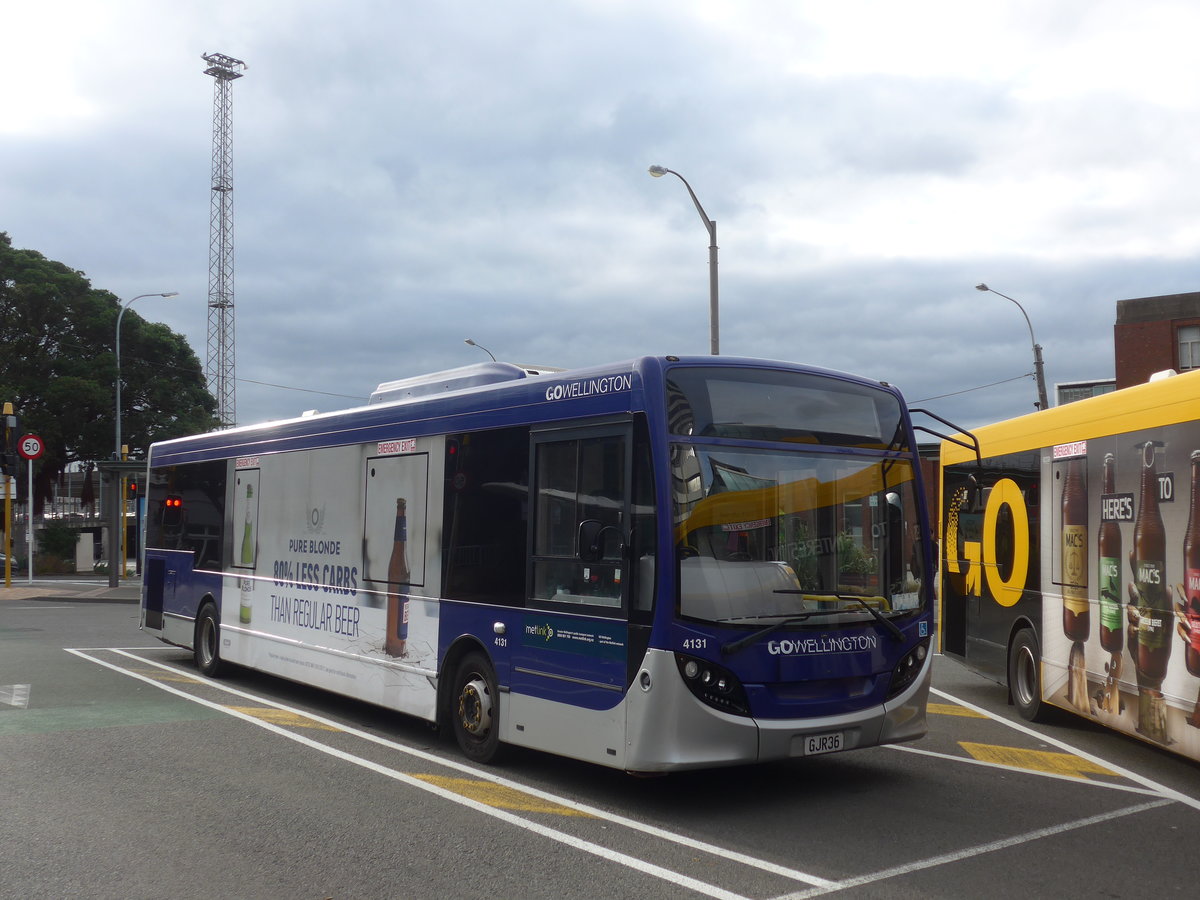 (191'601) - GO Wellington - Nr. 4131/GJR36 - Alexander Dennis/KiwiBus am 27. April 2018 beim Bahnhof Wellington