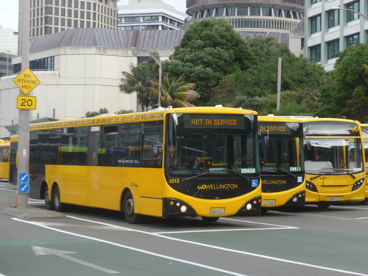 (191'611) - GO Wellington - Nr. 2312/DAH311 - MAN/Designline (ex Red Bus, Christchurch Nr. 703) am 27. April 2018 beim Bahnhof Wellington