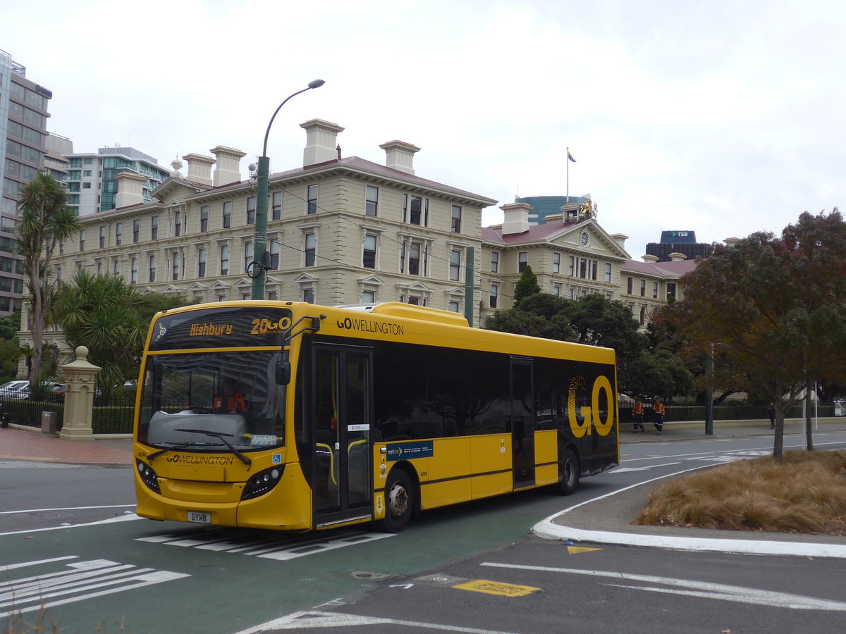 (191'665) - GO Wellington - Nr. 4249/GYW8 - Alexander Dennis/KiwiBus am 27. April 2018 beim Bahnhof Wellington