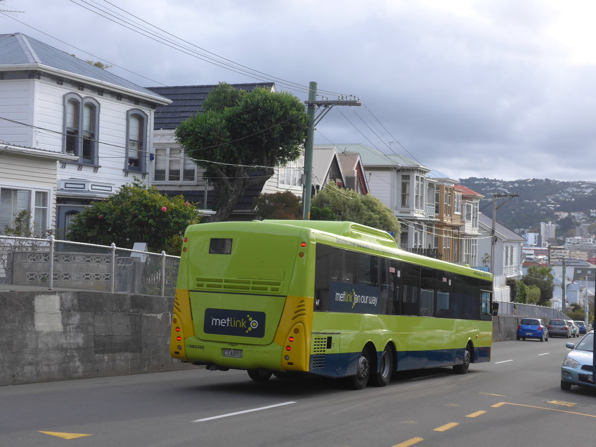 (191'793) - GO Wellington - Nr. 2480/CTA891 - MAN/Designline am 27. April 2018 in Wellington Hataitai Bus Tunnel