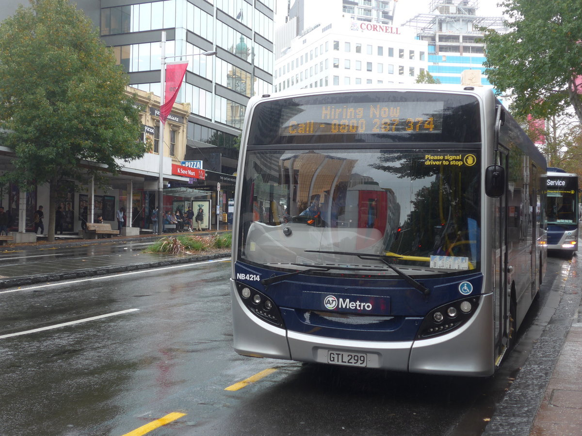 (192'045) - AT Metro, Auckland - Nr. NB4214/GTL299 - Alexander Dennis/KiwiBus am 30. April 2018 in Auckland