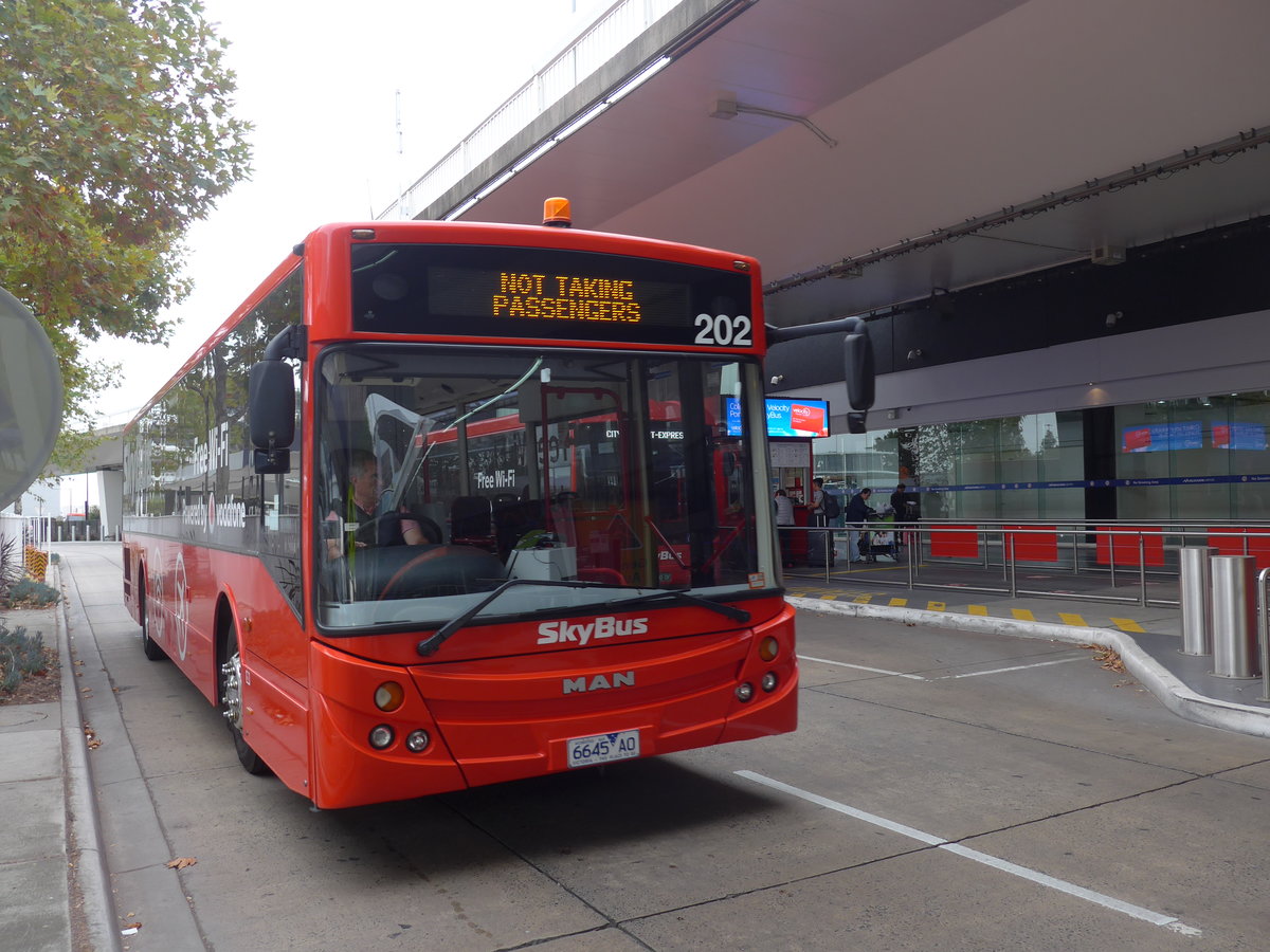 (192'265) - SkyBus, Melbourne - Nr. 202/6645 AO - MAN/MCV (ex Nr. 96; ex MAN) am 2. Mai 2018 in Melbourne, Airport