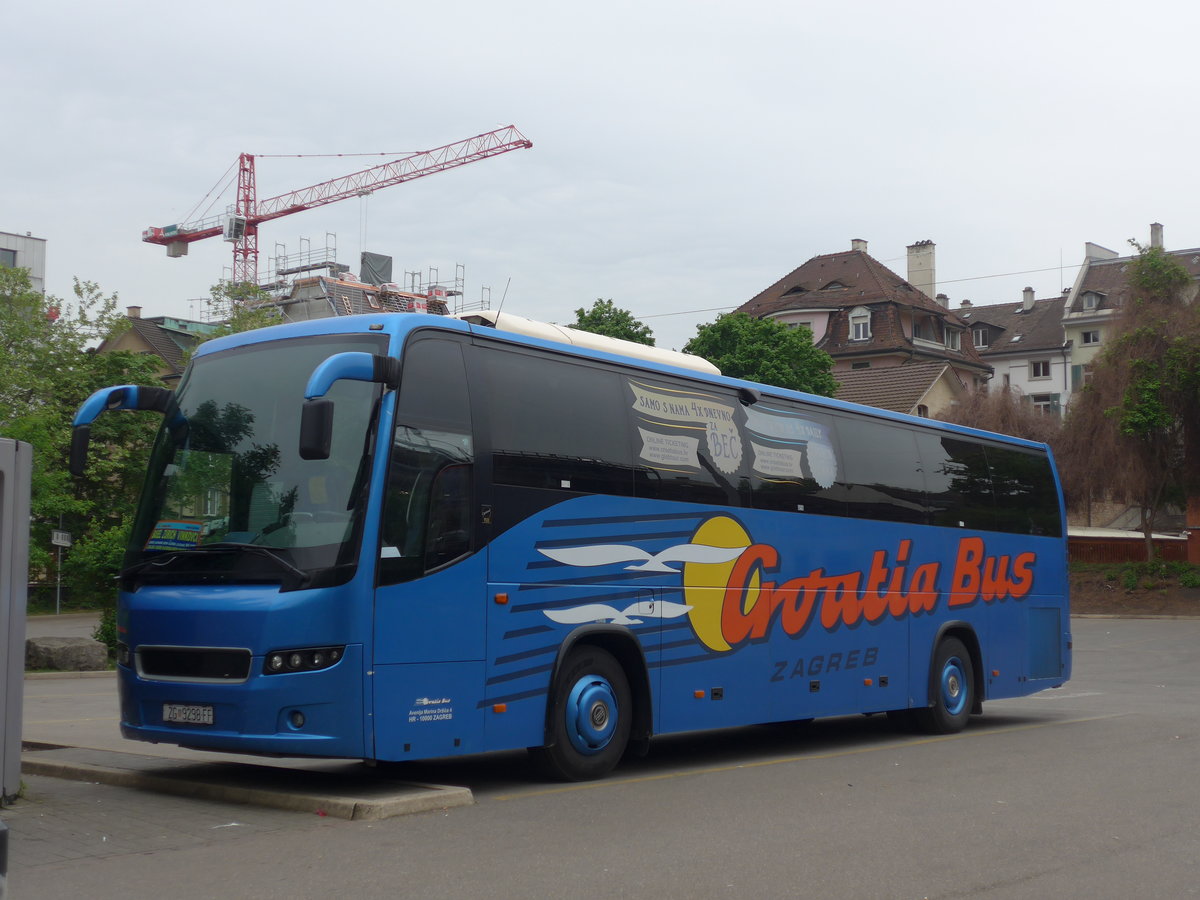 (192'300) - Aus Kroatien: Croatia Bus, Zagreb - ZG 9298-FF - Volvo am 3. Mai 2018 in Zrich, Sihlquai