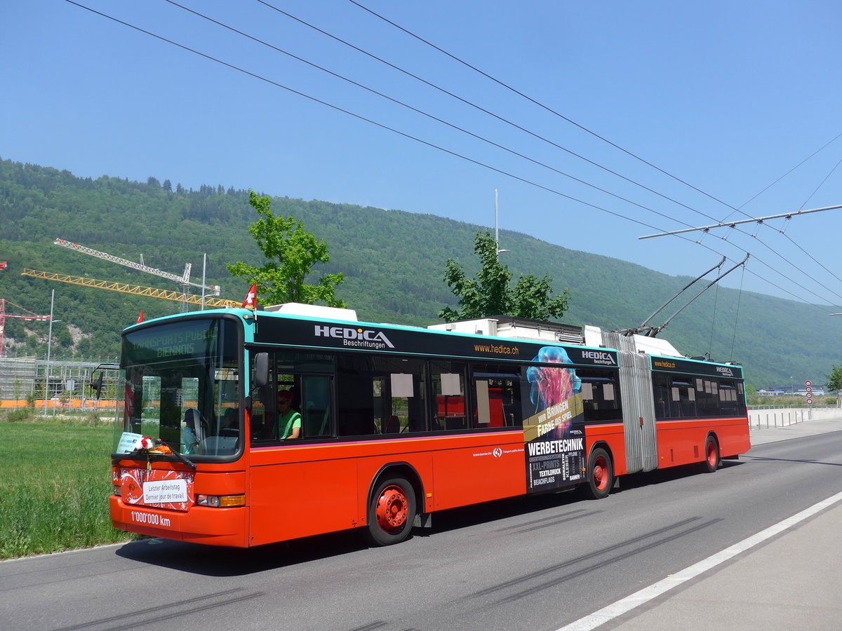 (192'859) - VB Biel - Nr. 84 - NAW/Hess Gelenktrolleybus am 6. Mai 2018 in Biel, Stadien