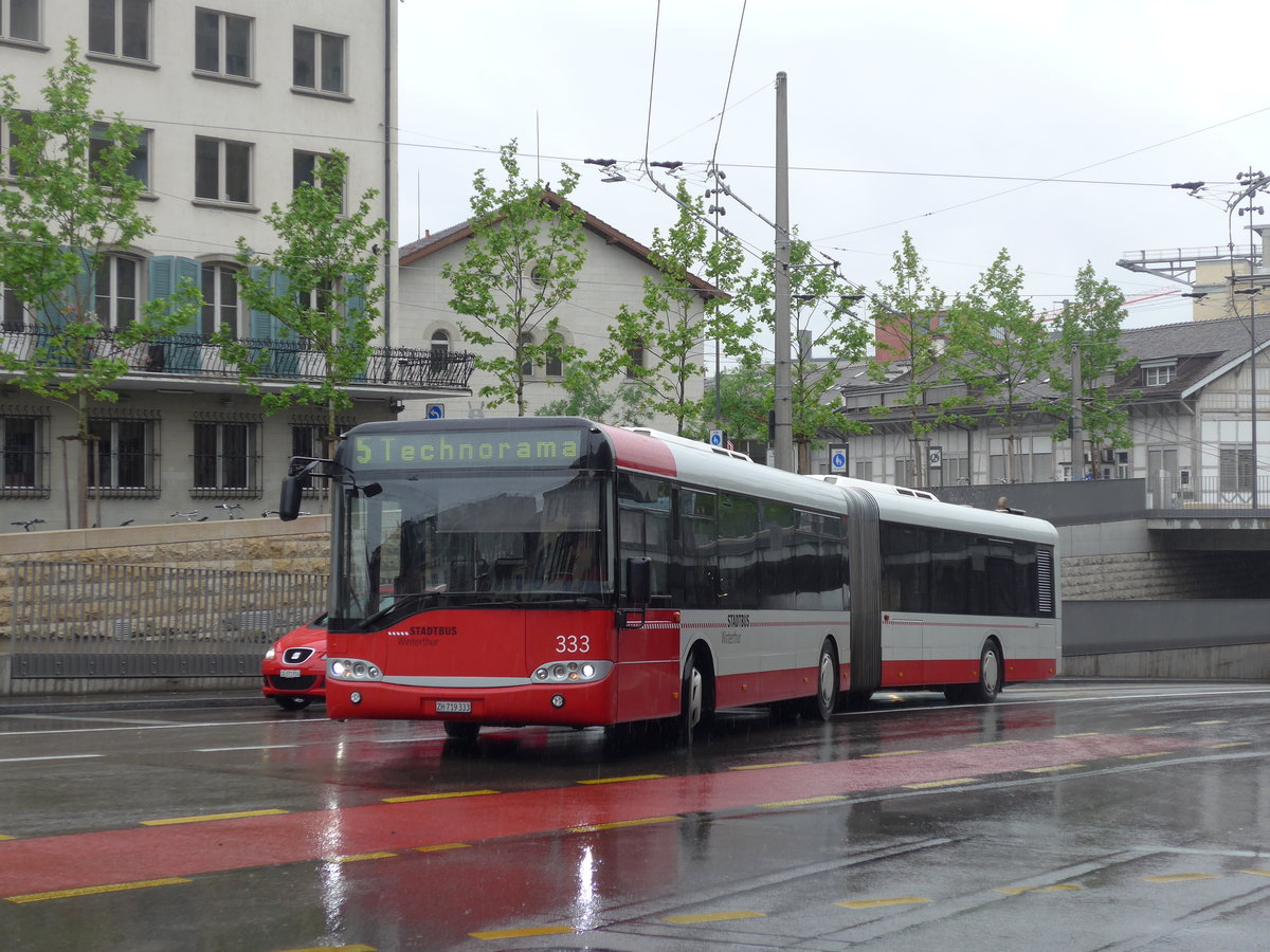 (192'950) - SW Winterthur - Nr. 333/ZH 719'333 - Solaris am 10. Mai 2018 beim Hauptbahnhof Winterthur