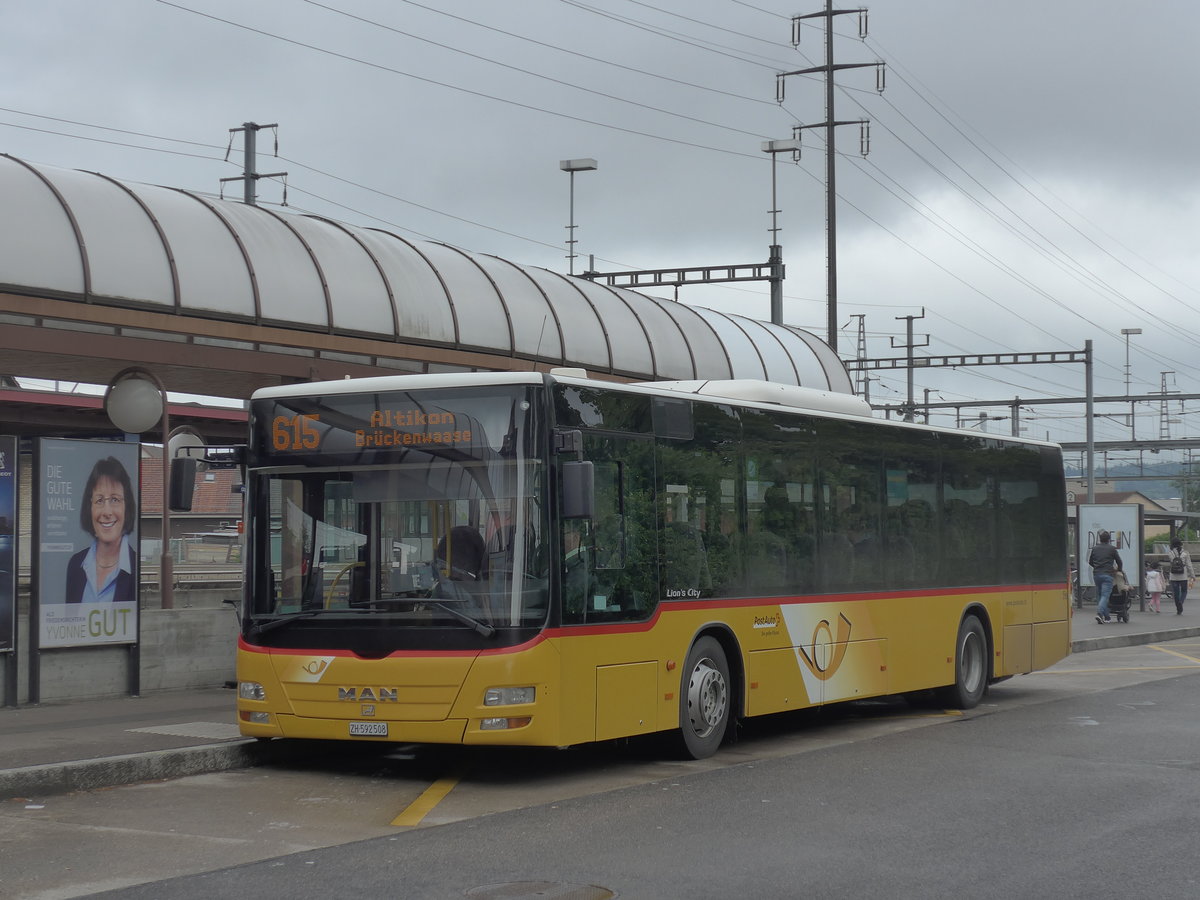 (192'959) - Moser, Flaach - Nr. 216/ZH 592'508 - MAN (ex Stutz, Jonen Nr. 216; ex Stutz, Jonen Nr. 20) am 10. Mai 2018 beim Bahnhof Oberwinterthur