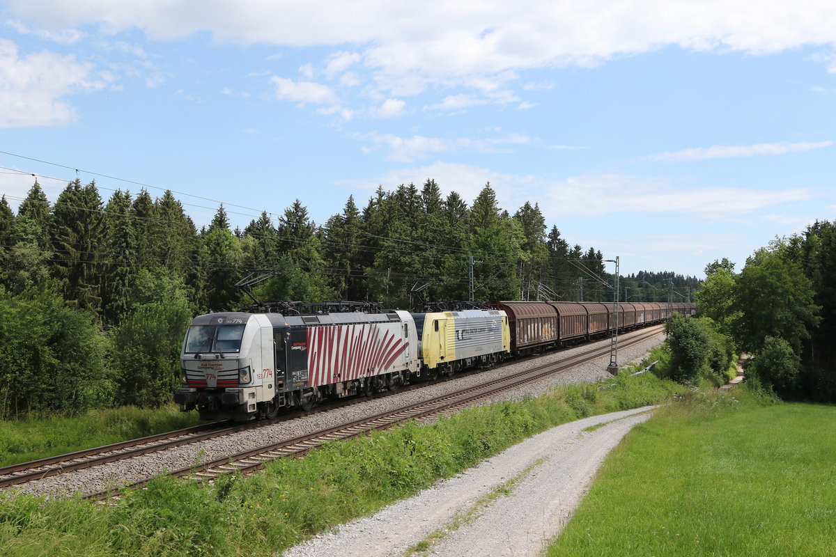 193 774 & 189 902 aus Salzburg kommend am 1. Juli 2020 bei Grabensttt.