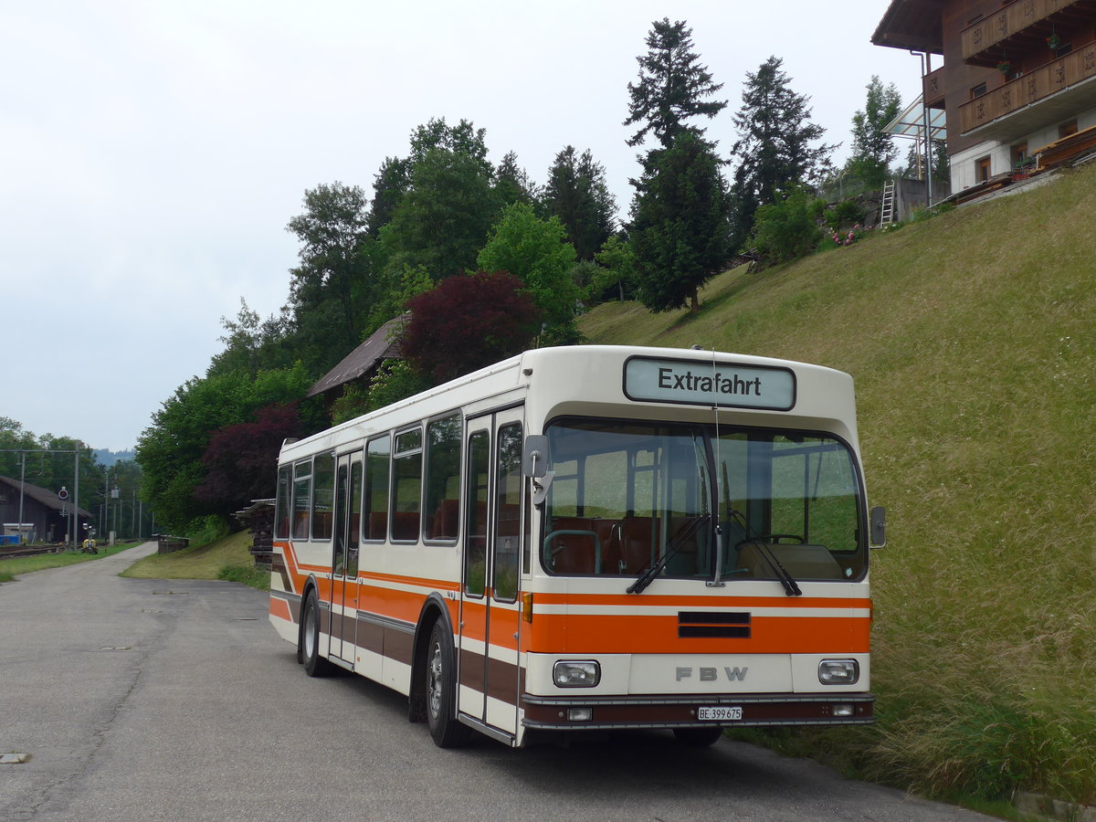 (193'676) - Wegmller, Mnsingen - BE 399'675 - FBW/R&J (ex Bamert, Wollerau) am 3. Juni 2018 beim Bahnhof Emmenmatt