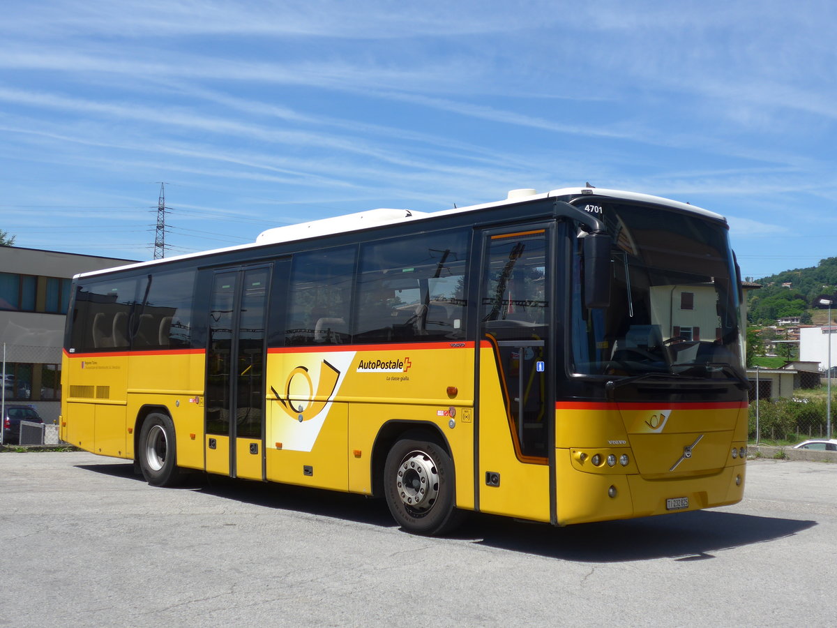 (193'839) - Autopostale, Mendrisio - TI 232'825 - Volvo am 9. Juni 2018 in Mendrisio, Garage