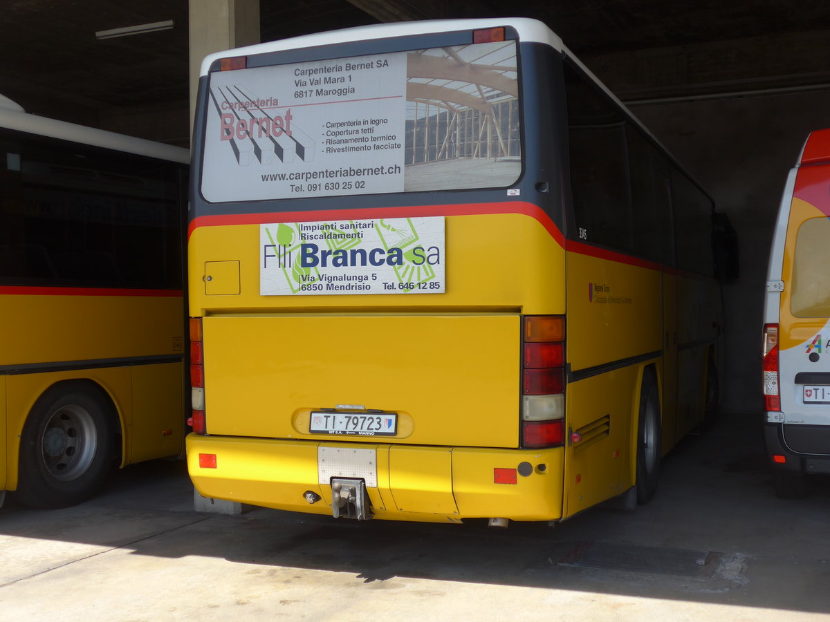 (193'845) - Autopostale, Mendrisio - TI 79'723 - Neoplan am 9. Juni 2018 in Mendrisio, Garage