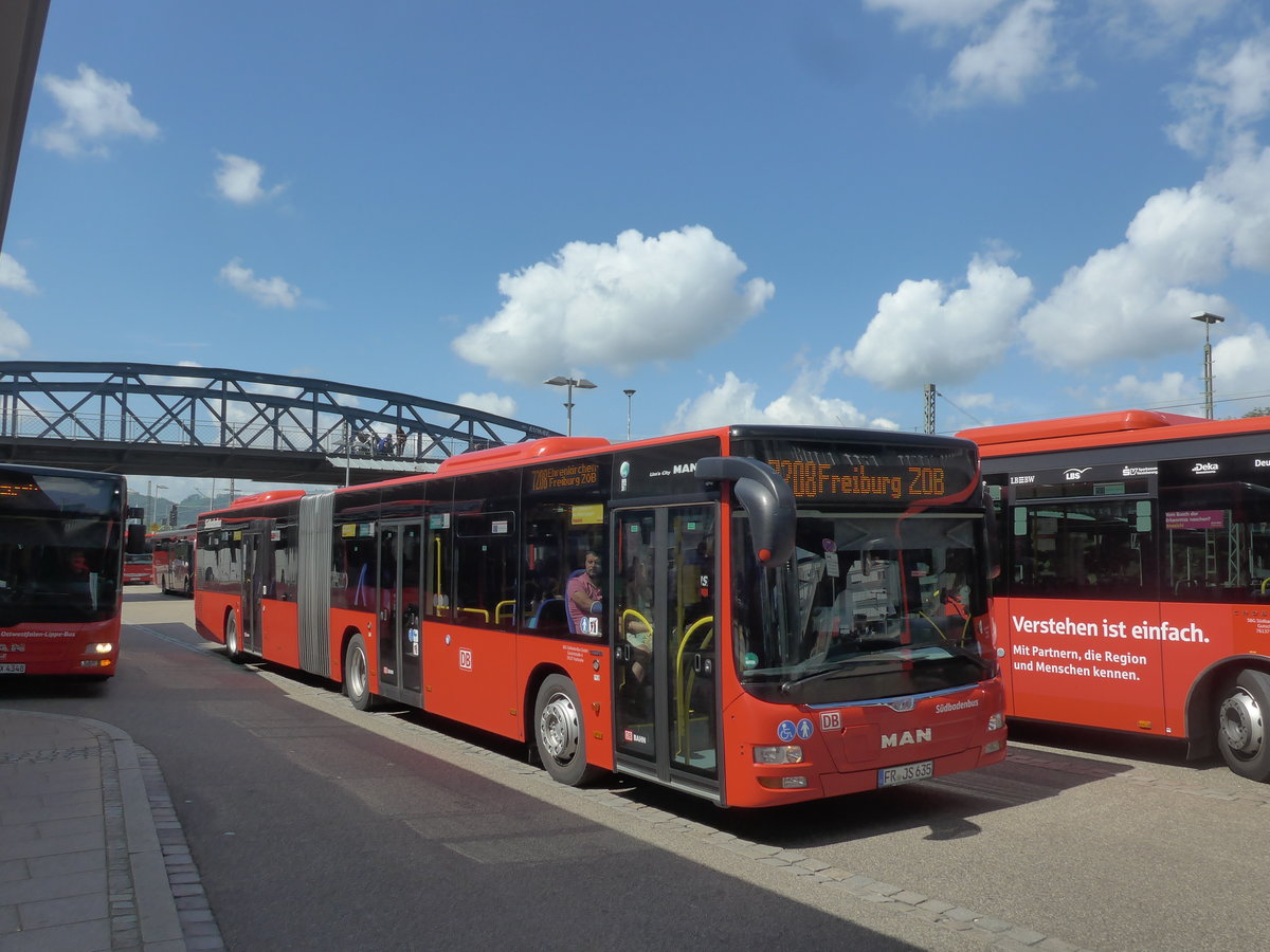 (194'192) - SBG Freiburg - FR-JS 635 - MAN am 18. Juni 2018 beim Bahnhof Freiburg