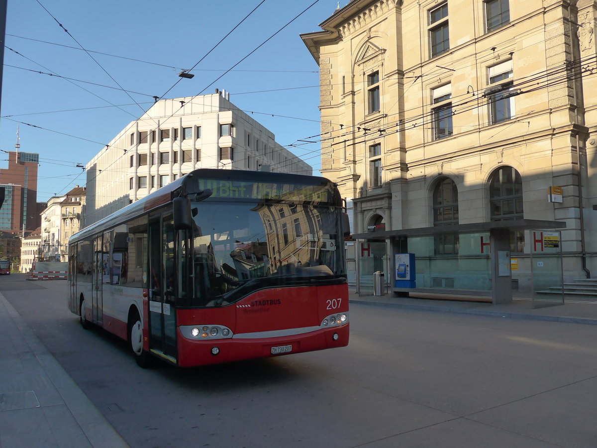 (194'281) - SW Winterthur - Nr. 207/ZH 730'207 - Solaris am 18. Juni 2018 beim Hauptbahnhof Winterthur