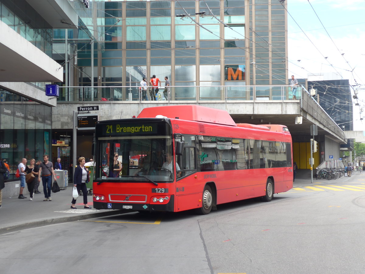 (194'390) - Bernmobil, Bern - Nr. 129/BE 624'129 - Volvo am 24. Juni 2018 beim Bahnhof Bern