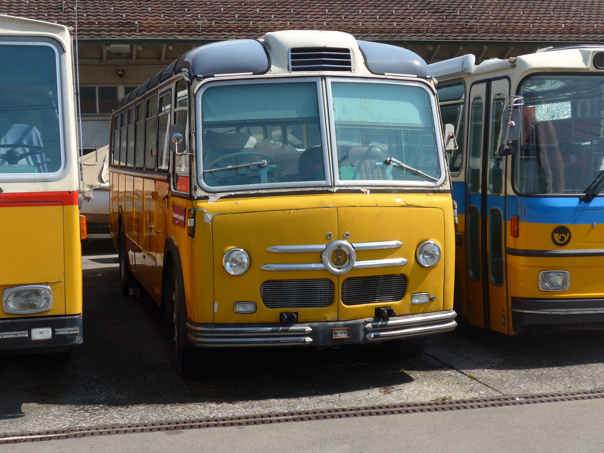 (194'553) - Oldie-Tours Zrisee, Wollerau - Nr. 21 - Saurer/Saurer (ex Marchetti, Airolo; ex P 24'119) am 7. Juli 2018 in Uznach, Garage