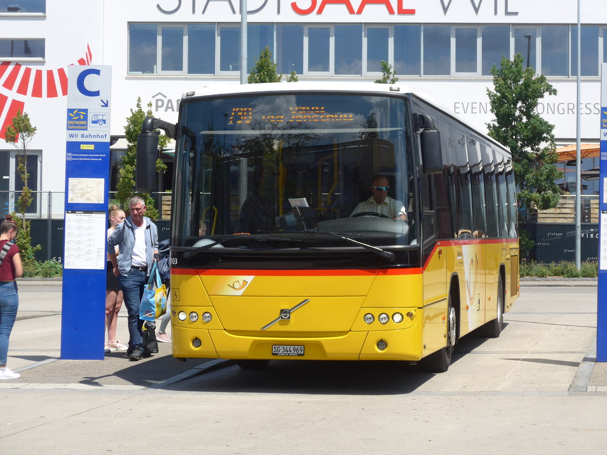 (194'585) - Schmidt, Oberbren - SG 344'969 - Volvo am 7. Juli 2018 beim Bahnhof Wil