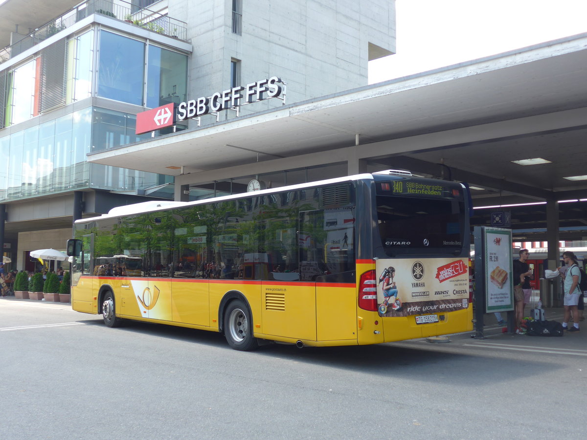 (194'629) - PostAuto Ostschweiz - TG 158'215 - Mercedes (ex Nr. 15) am 7. Juli 2018 beim Bahnhof Frauenfeld