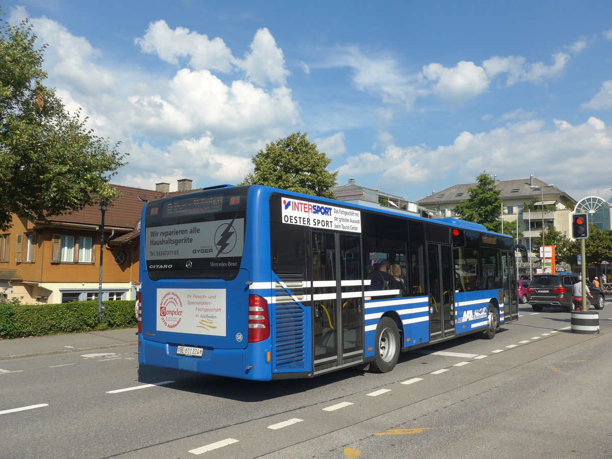 (194'735) - AFA Adelboden - Nr. 58/BE 611'224 - Mercedes am 9. Juli 2018 beim Bahnhof Spiez