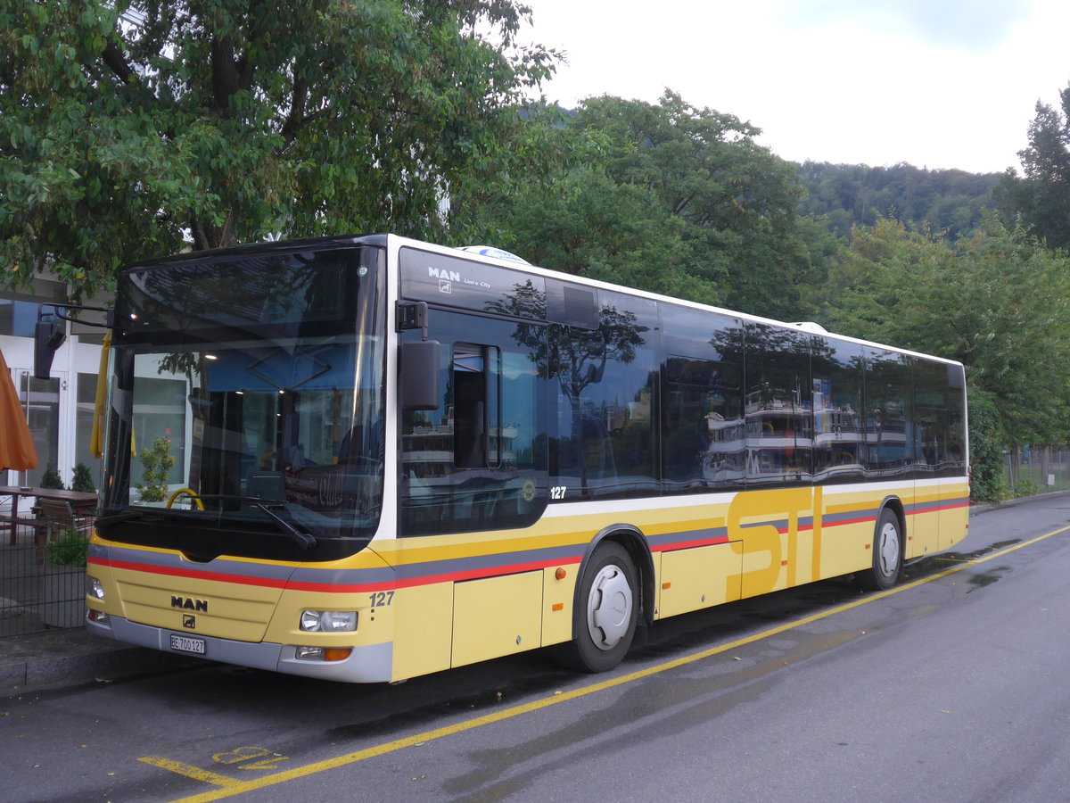 (194'773) - STI Thun - Nr. 127/BE 700'127 - MAN am 14. Juli 2018 bei der Schifflndte Thun