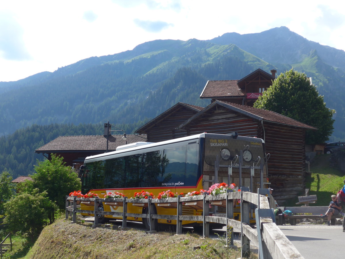 (194'813) - PostAuto Graubnden - GR 168'876 - Irisbus am 15. Juli 2018 in Tschiertschen, Kehrplatz