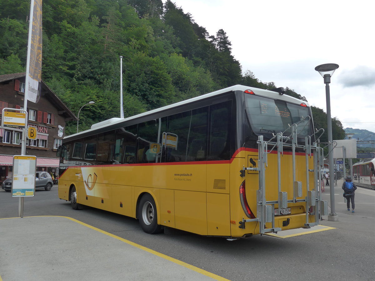 (195'001) - Flck, Brienz - Nr. 9/BE 156'358 - Iveco am 21. Juli 2018 beim Bahnhof Brienz