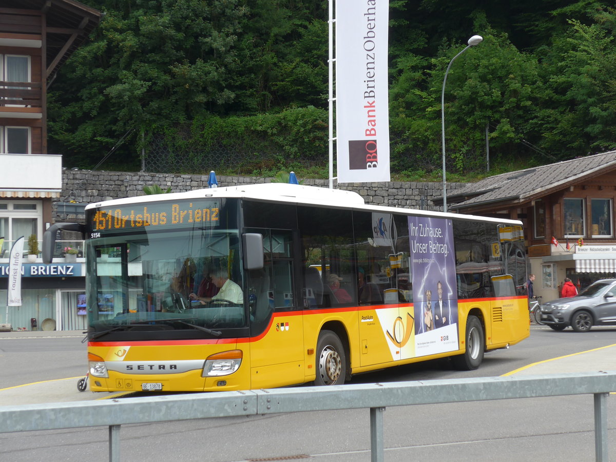 (195'013) - Flck, Brienz - Nr. 0/BE 13'878 - Setra am 21. Juli 2018 beim Bahnhof Brienz