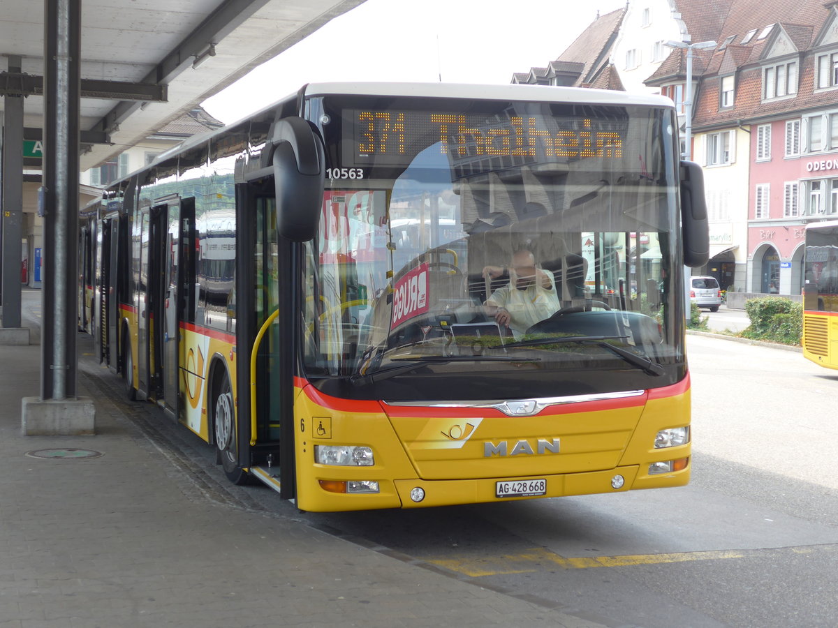 (195'115) - Keller, Hottwil - Nr. 6/AG 428'668 - MAN am 23. Juli 2018 beim Bahnhof Brugg