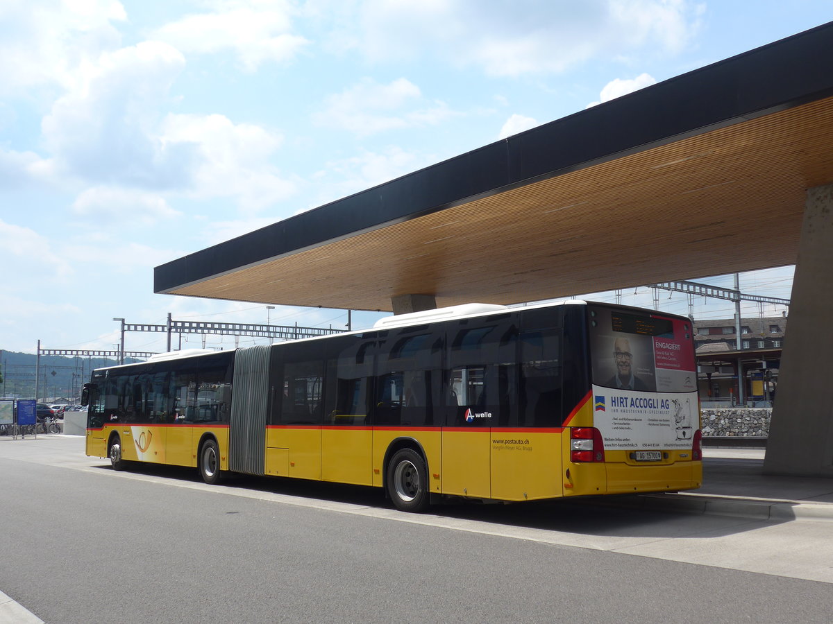 (195'123) - Voegtlin-Meyer, Brugg - Nr. 125/AG 15'700 - MAN am 23. Juli 2018 beim Bahnhof Brugg