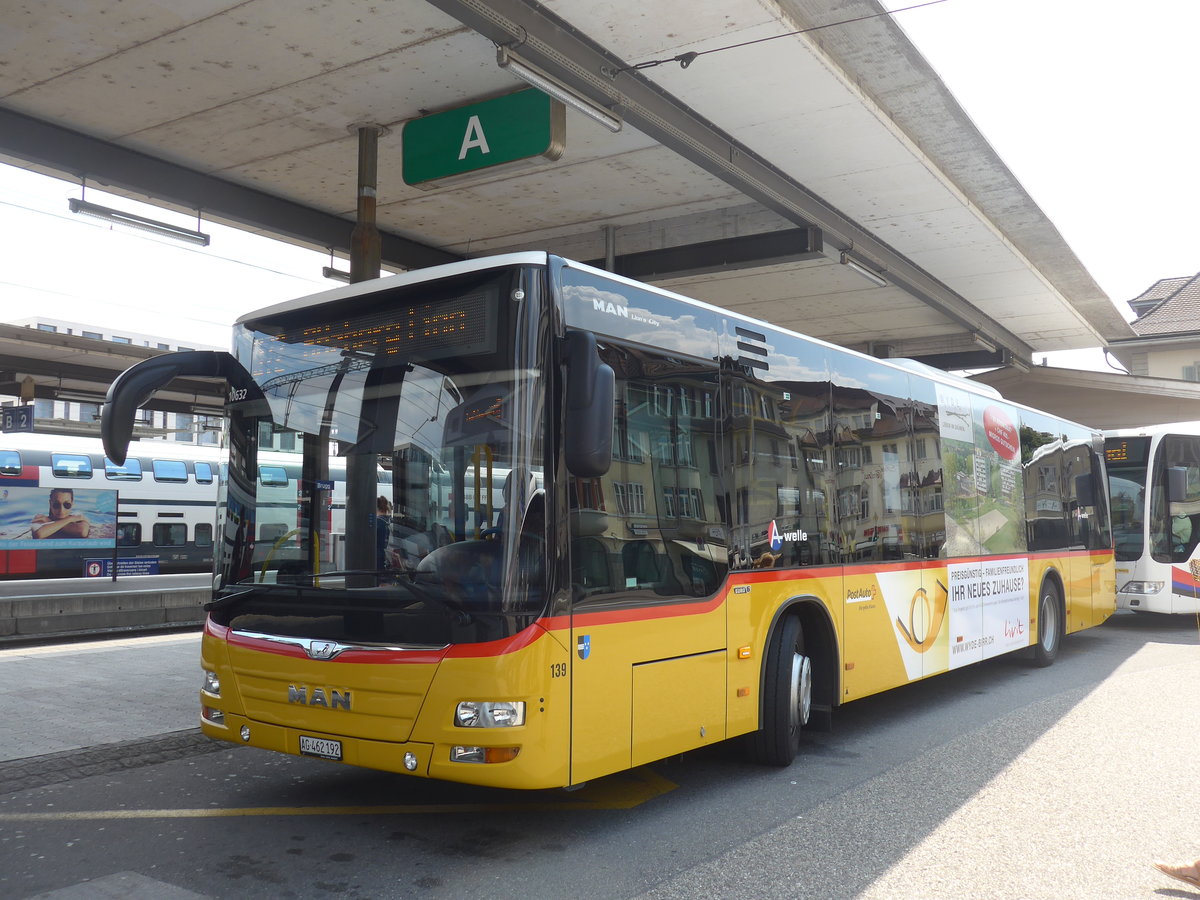 (195'126) - Voegtlin-Meyer, Brugg - Nr. 139/AG 462'192 - MAN am 23. Juli 2018 beim Bahnhof Brugg