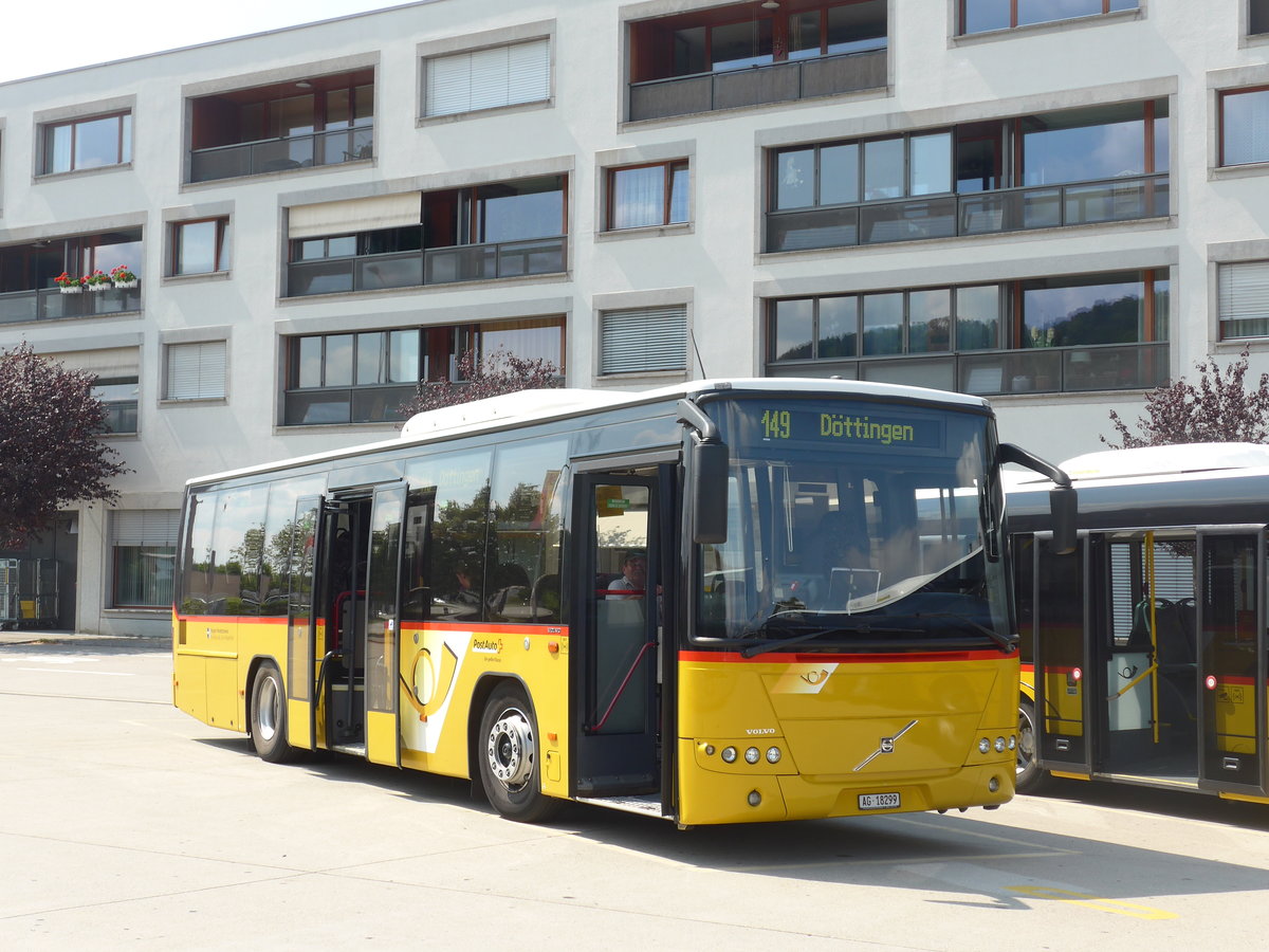 (195'147) - Erne, Full - AG 18'299 - Volvo (ex Tschannen, Zofingen Nr. 20) am 23. Juli 2018 beim Bahnhof Laufenburg