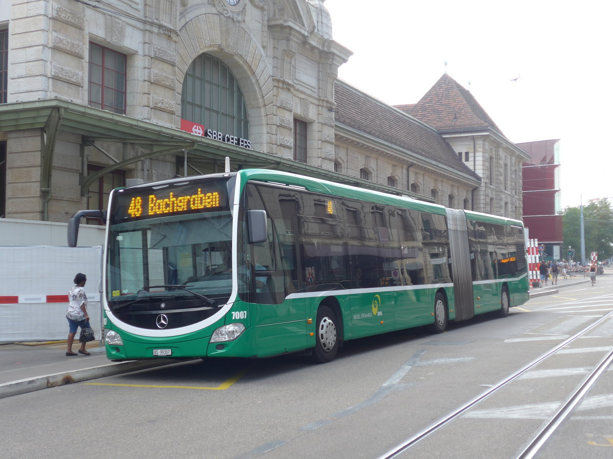 (195'173) - BVB Basel - Nr. 7007/BS 99'307 - Mercedes am 23. Juli 2018 beim Bahnhof Basel