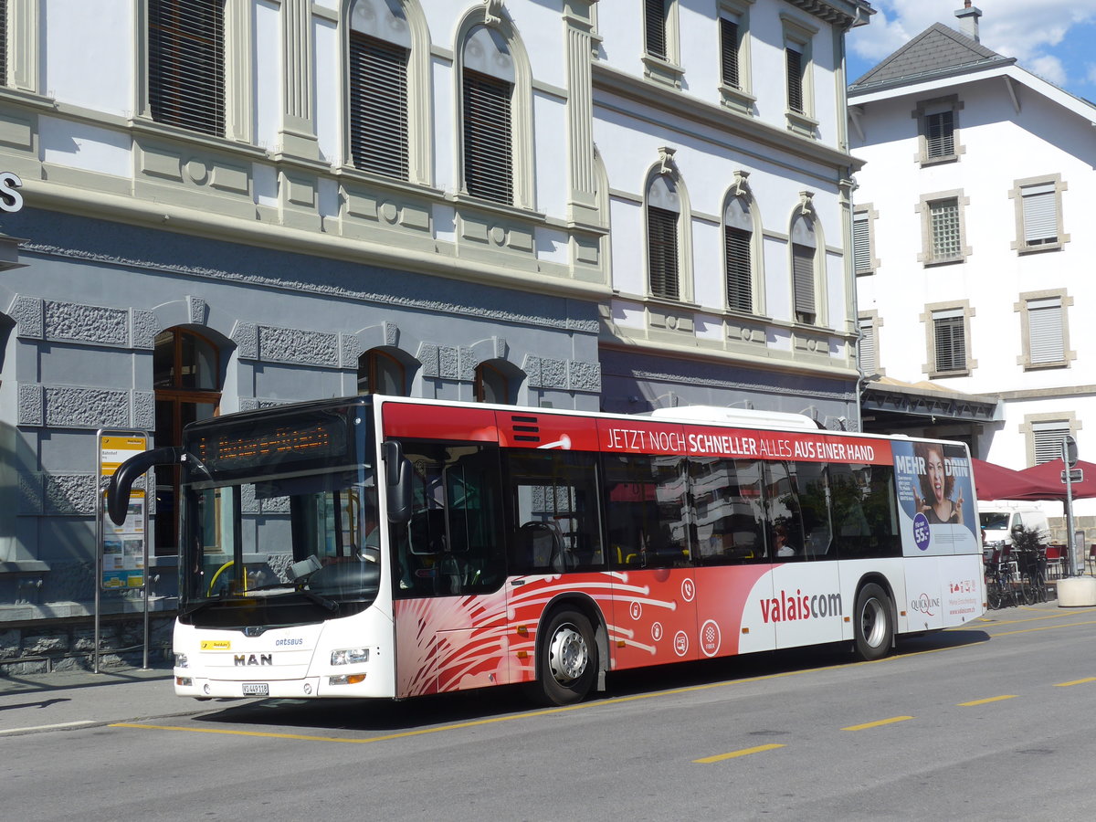 (195'312) - PostAuto Wallis - VS 449'118 - MAN am 29. Juli 2018 beim Bahnhof Brig