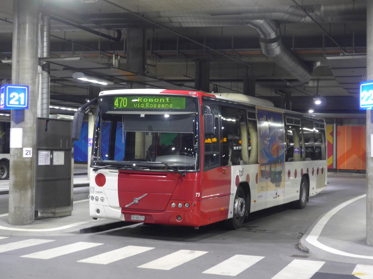 (195'353) - TPF Fribourg - Nr. 73/FR 300'279 - Volvo am 31. Juli 2018 in Fribourg, Busbahnhof