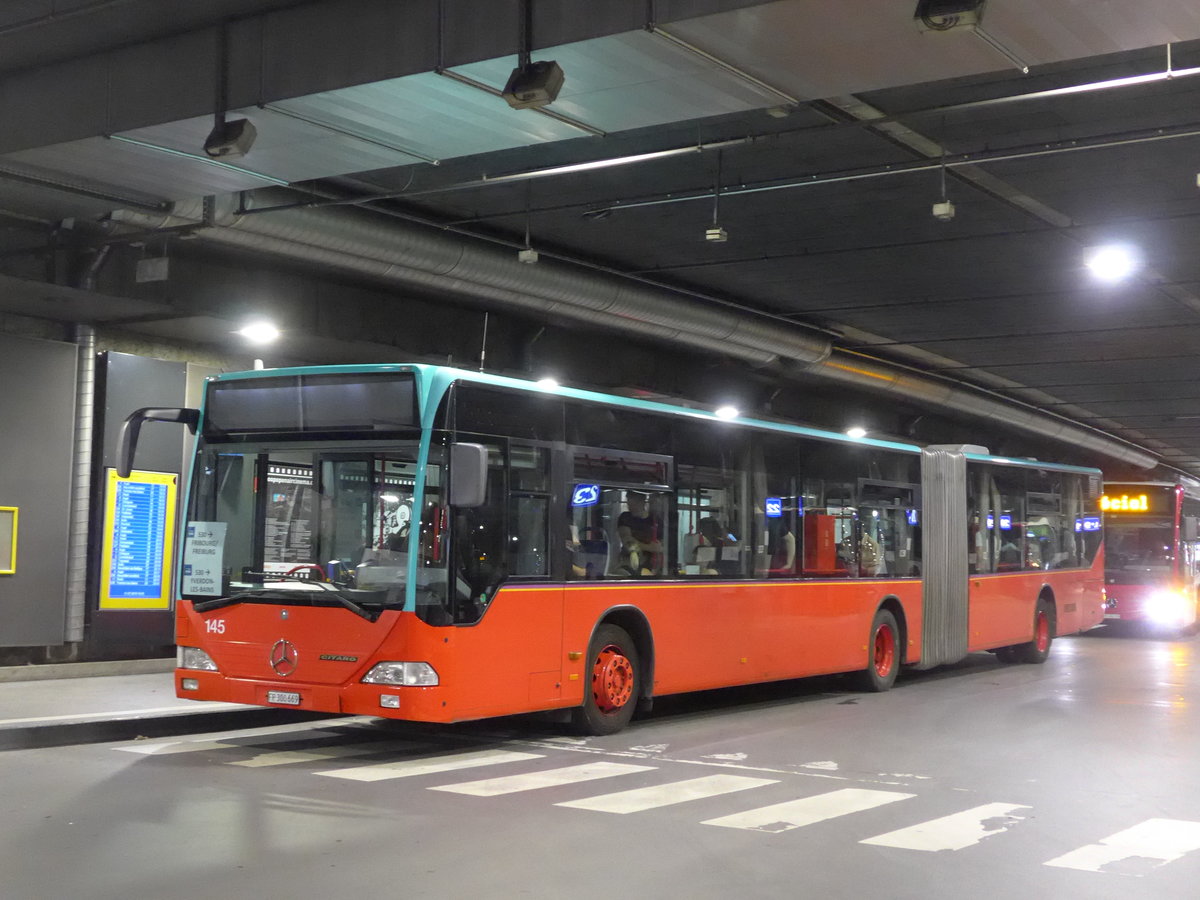 (195'355) - VB Biel - Nr. 145/FR 300'669 - Mercedes am 31. Juli 2018 in Fribourg, Busbahnhof (Einsatz Intertours)