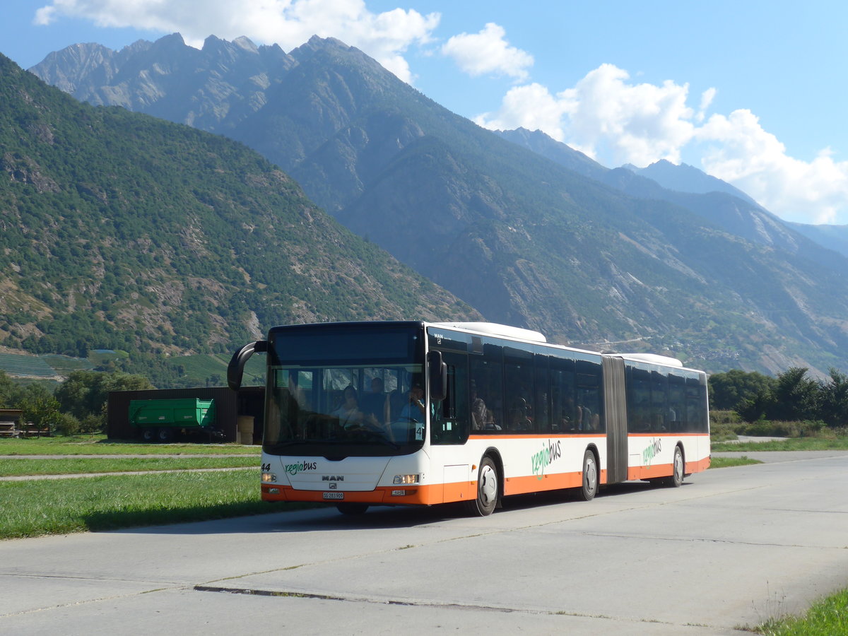 (196'007) - Regiobus, Gossau - Nr. 44/SG 283'909 - MAN am 19. August 2018 in Turtmann, Flugplatz