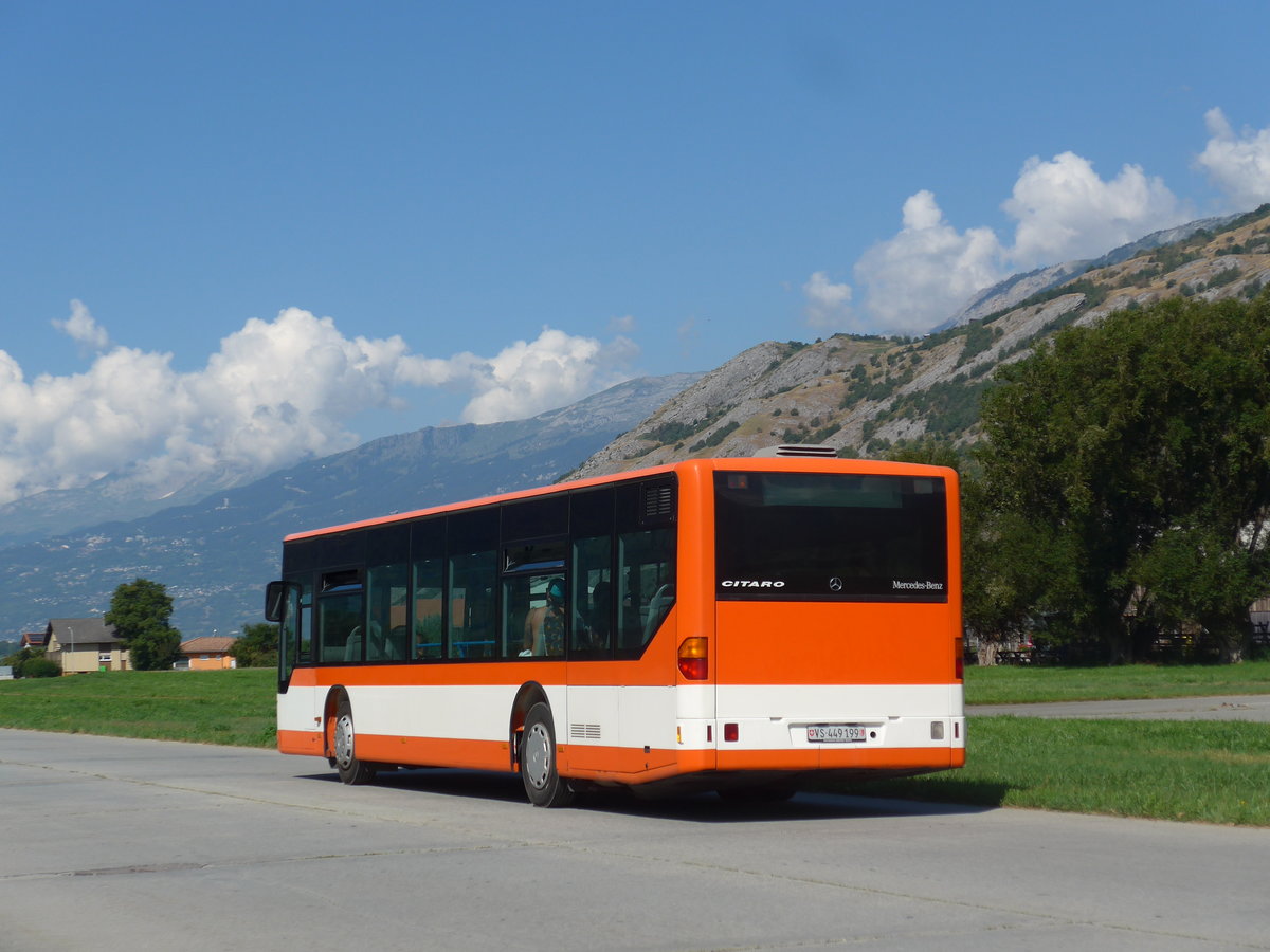 (196'020) - Ruffiner, Turtmann - VS 449'199 - Mercedes (ex Regiobus, Gossau) am 19. August 2018 in Turtmann, Flugplatz