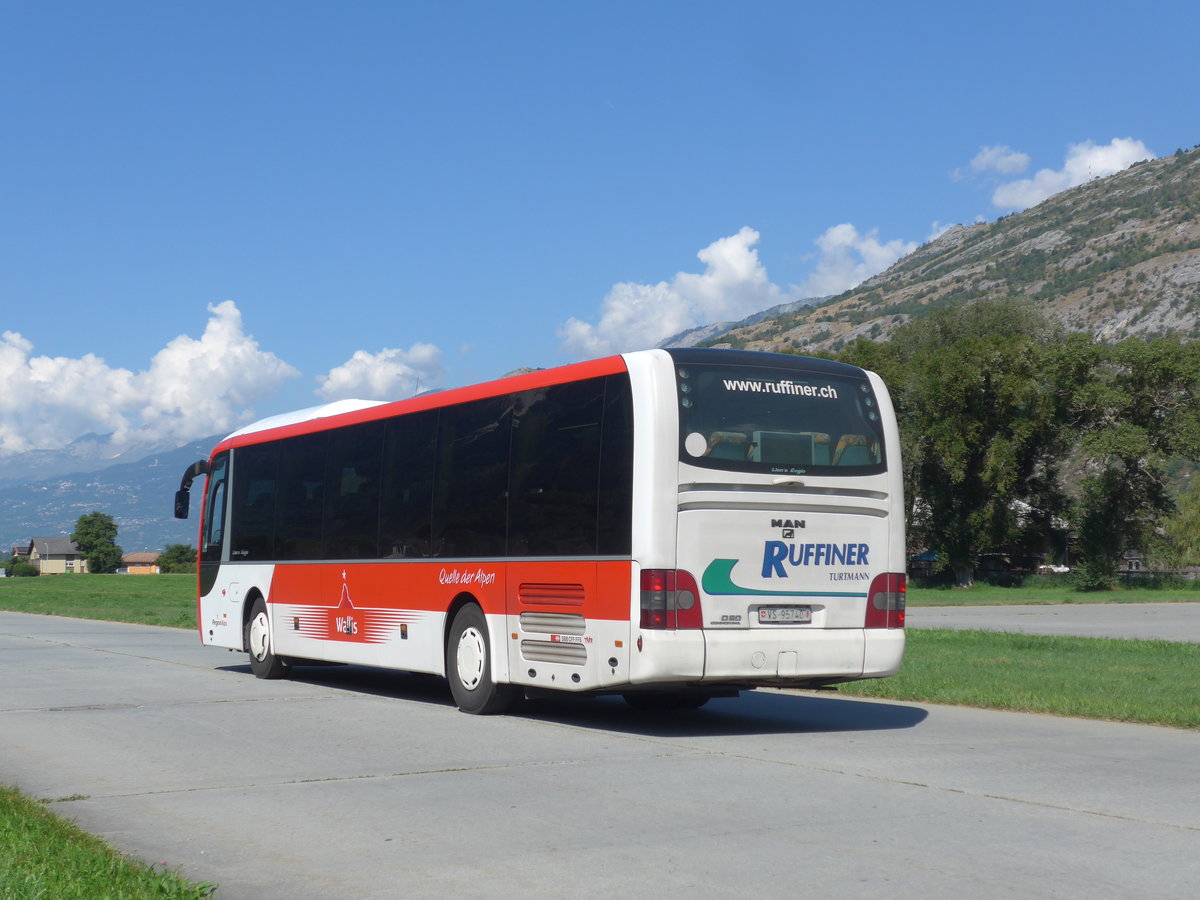 (196'023) - Ruffiner, Turtmann - VS 95'740 - MAN (ex Thsac, D-Windischleuba) am 19. August 2018 in Turtmann, Flugplatz