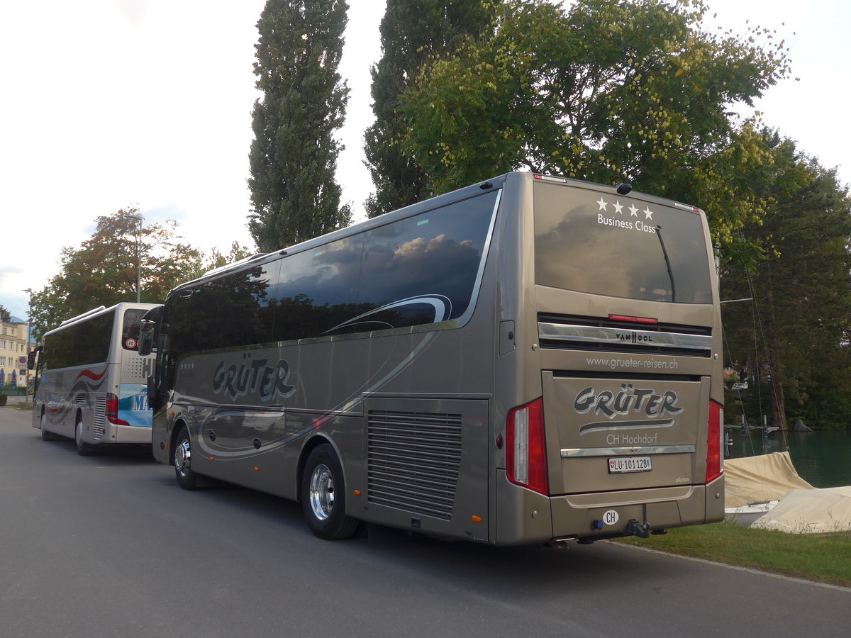 (196'188) - Grter, Hochdorf - Nr. 16/LU 101'128 - Van Hool am 23. August 2018 in Thun, Strandbad