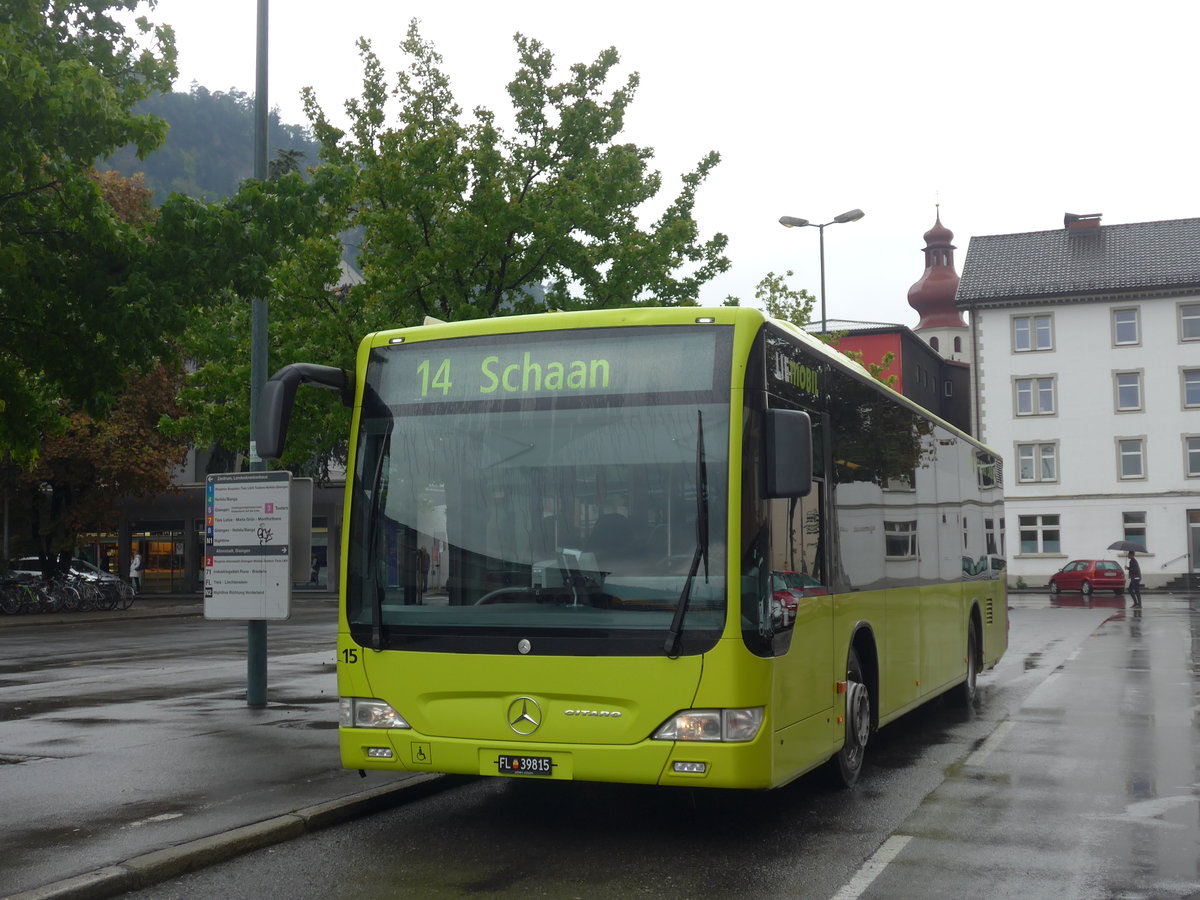 (196'270) - Aus Liechtenstein: LBA Vaduz - Nr. 15/FL 39'815 - Mercedes am 1. September 2018 beim Bahnhof Feldkirch