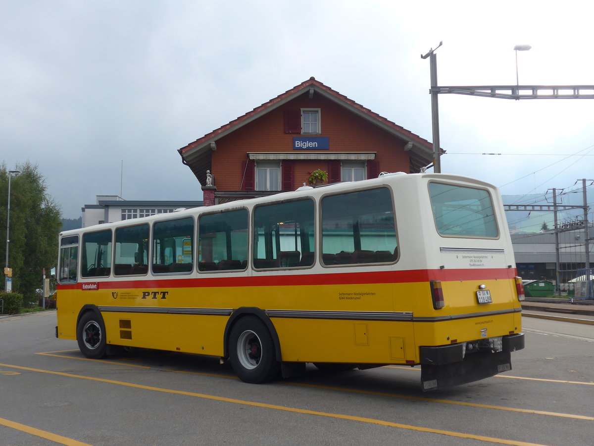 (196'377) - Soltermann, Niederuzwil - SG 118'489 - FBW/Hess (ex Tiemann, Hombrechtikon Nr. 10; ex AAGU Altdorf Nr. 10) am 2. September 2018 beim Bahnhof Biglen