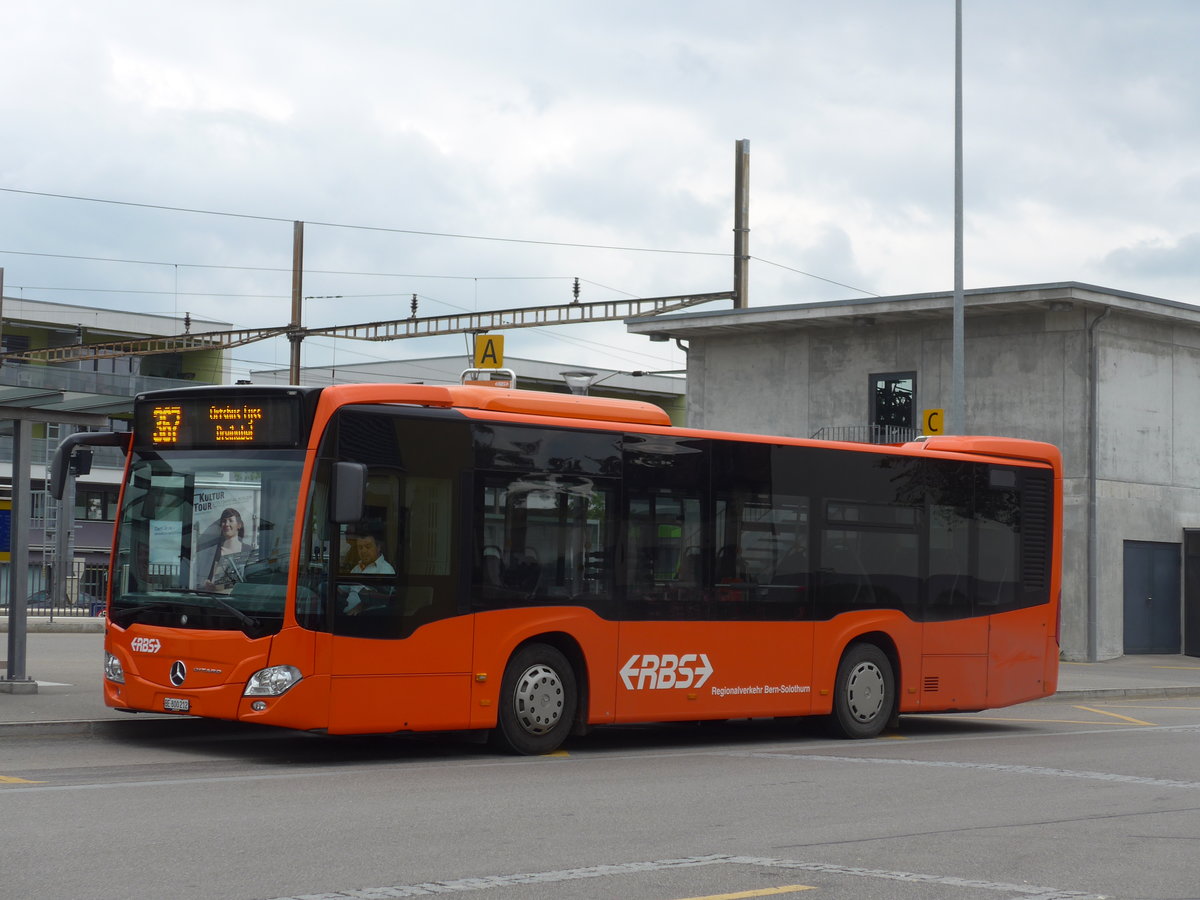 (196'545) - RBS Worblaufen - Nr. 212/BE 800'212 - Mercedes am 3. September 2018 beim Bahnhof Lyss