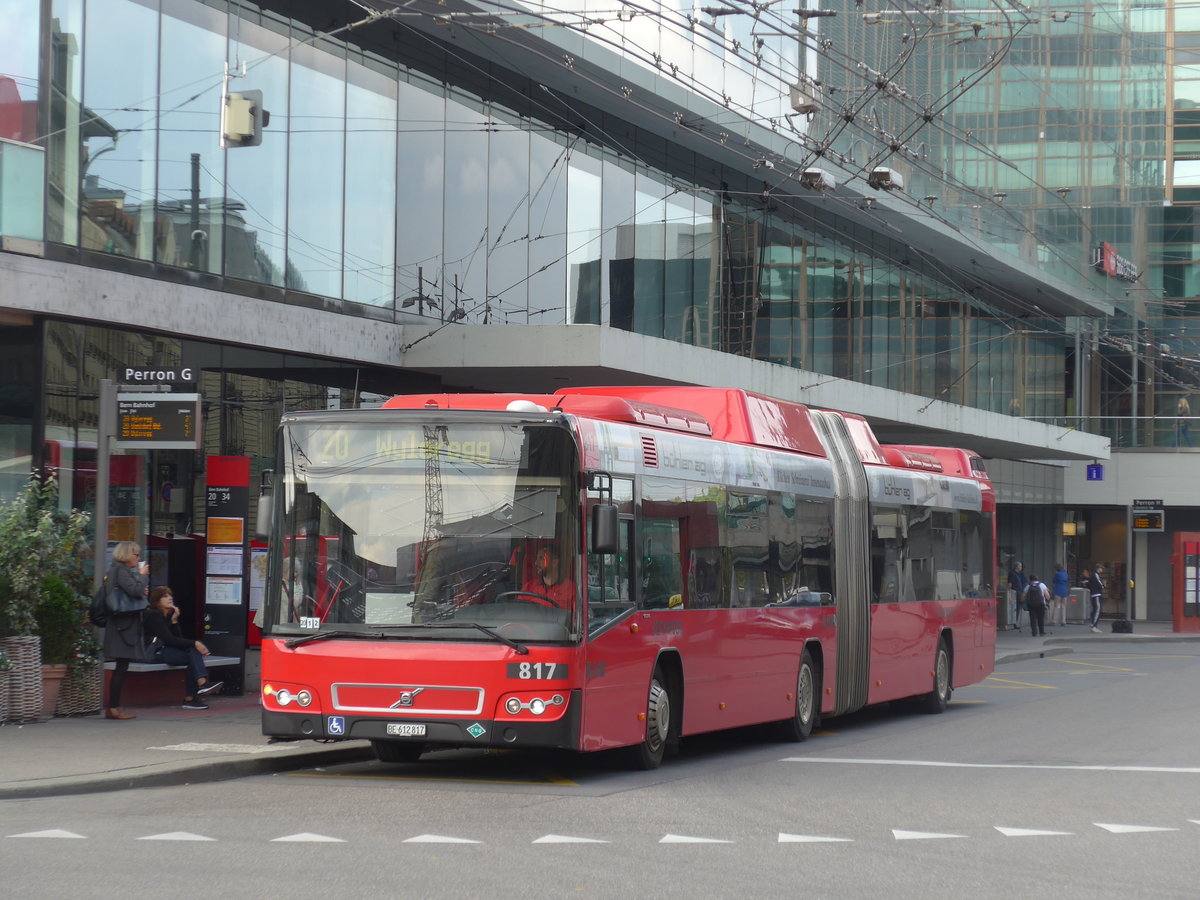 (196'564) - Bernmobil, Bern - Nr. 817/BE 612'817 - Volvo am 3. September 2018 beim Bahnhof Bern