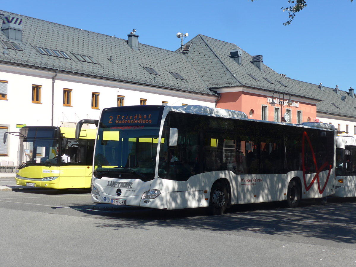 (196'952) - Lftner, Rum - KU 853 WB - Mercedes am 12. September 2018 beim Bahnhof Wrgl